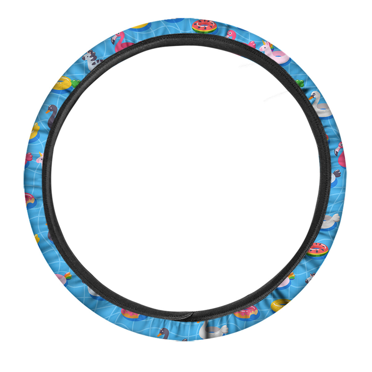 Summer Floats Ring Print Pattern Car Steering Wheel Cover-grizzshop