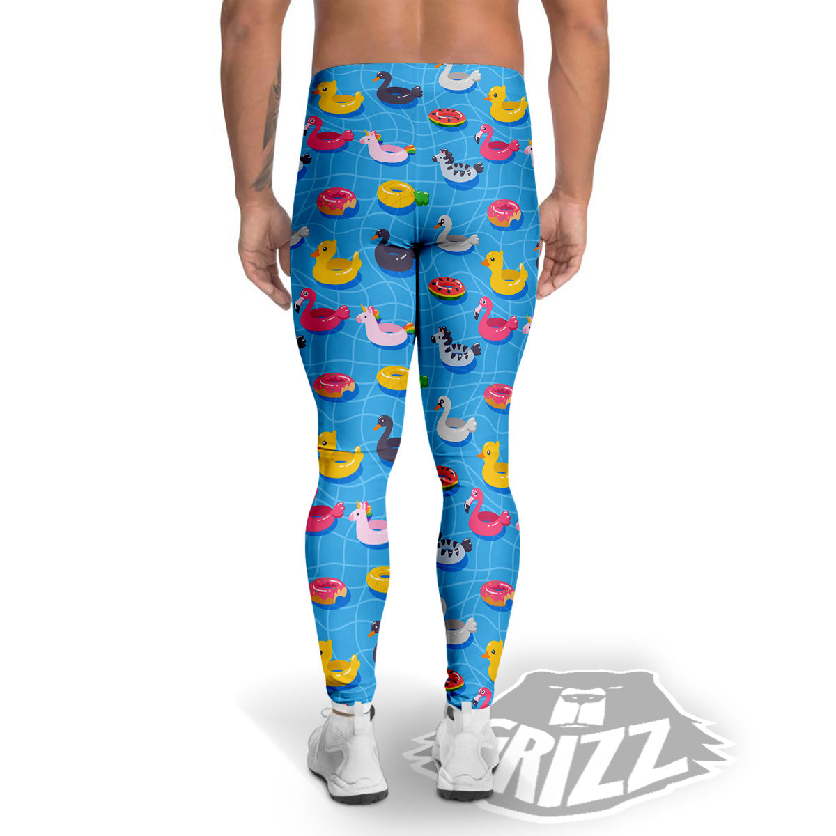 Summer Floats Ring Print Pattern Men's Leggings-grizzshop