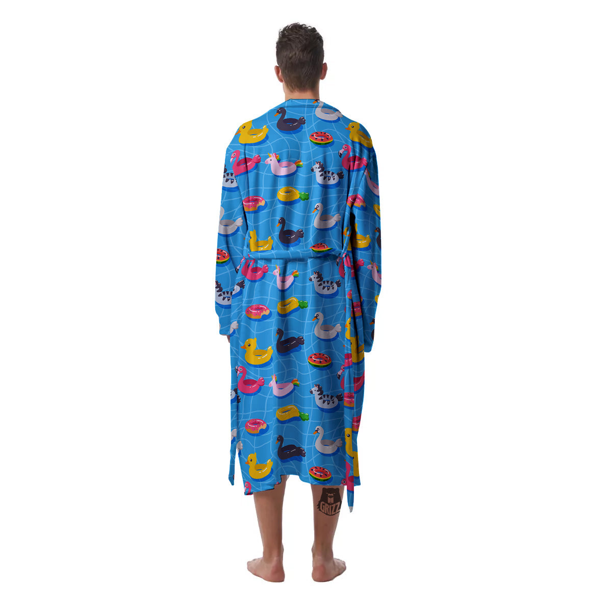 Summer Floats Ring Print Pattern Men's Robe-grizzshop