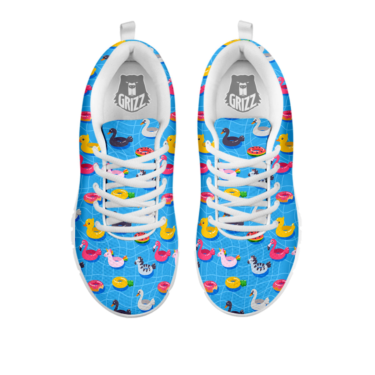 Summer Floats Ring Print Pattern White Sneaker-grizzshop