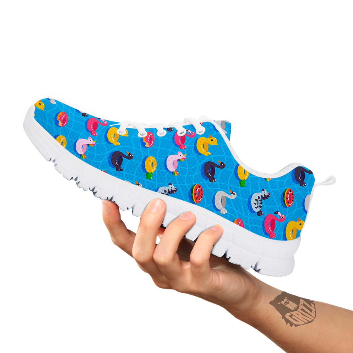 Summer Floats Ring Print Pattern White Sneaker-grizzshop
