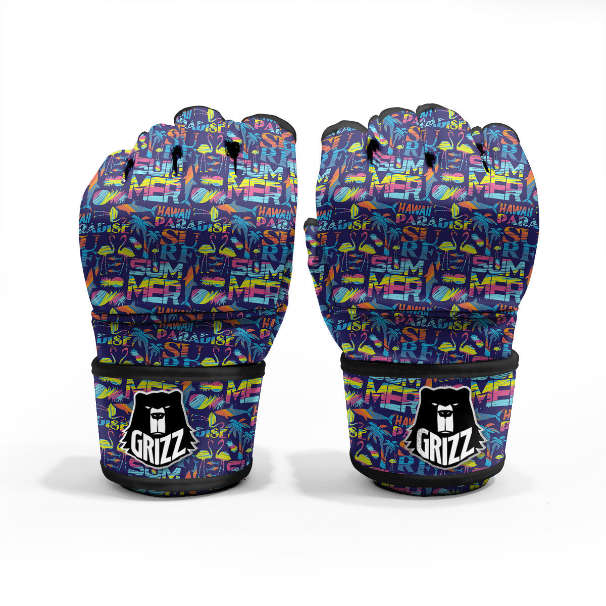 Summer Surfing Colorful Print Pattern MMA Gloves-grizzshop