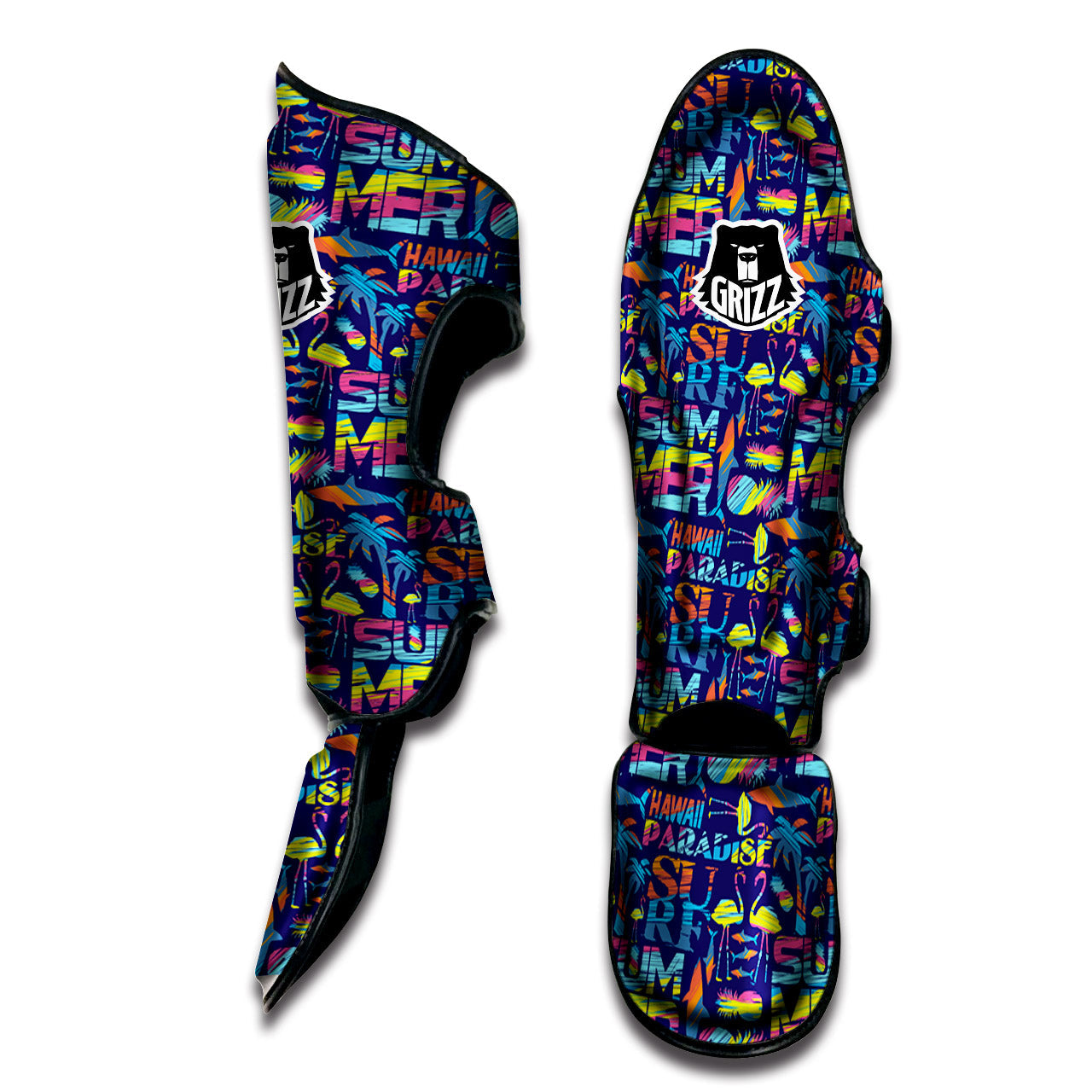 Summer Surfing Colorful Print Pattern Muay Thai Shin Guards-grizzshop