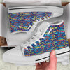 Summer Surfing Colorful Print Pattern White High Top Shoes-grizzshop