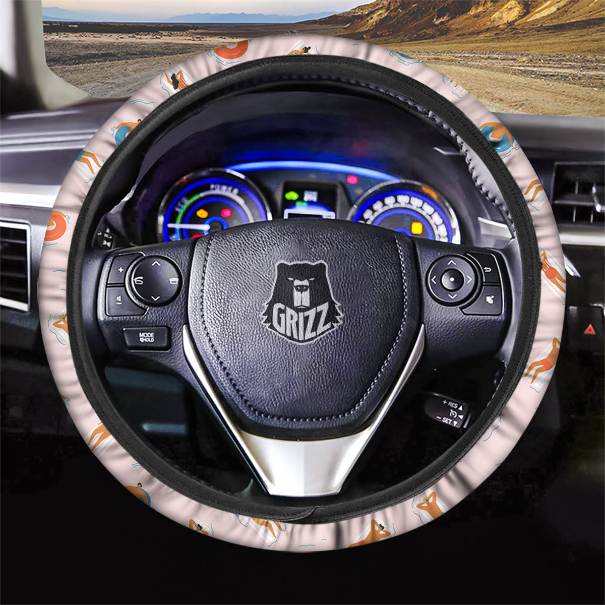 Summer Time Relixing Print Pattern Car Steering Wheel Cover-grizzshop