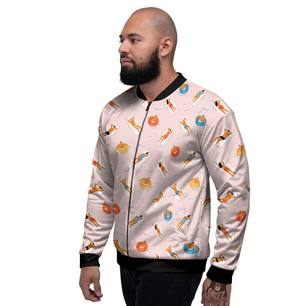 Summer Time Relixing Print Pattern Men's Bomber Jacket-grizzshop