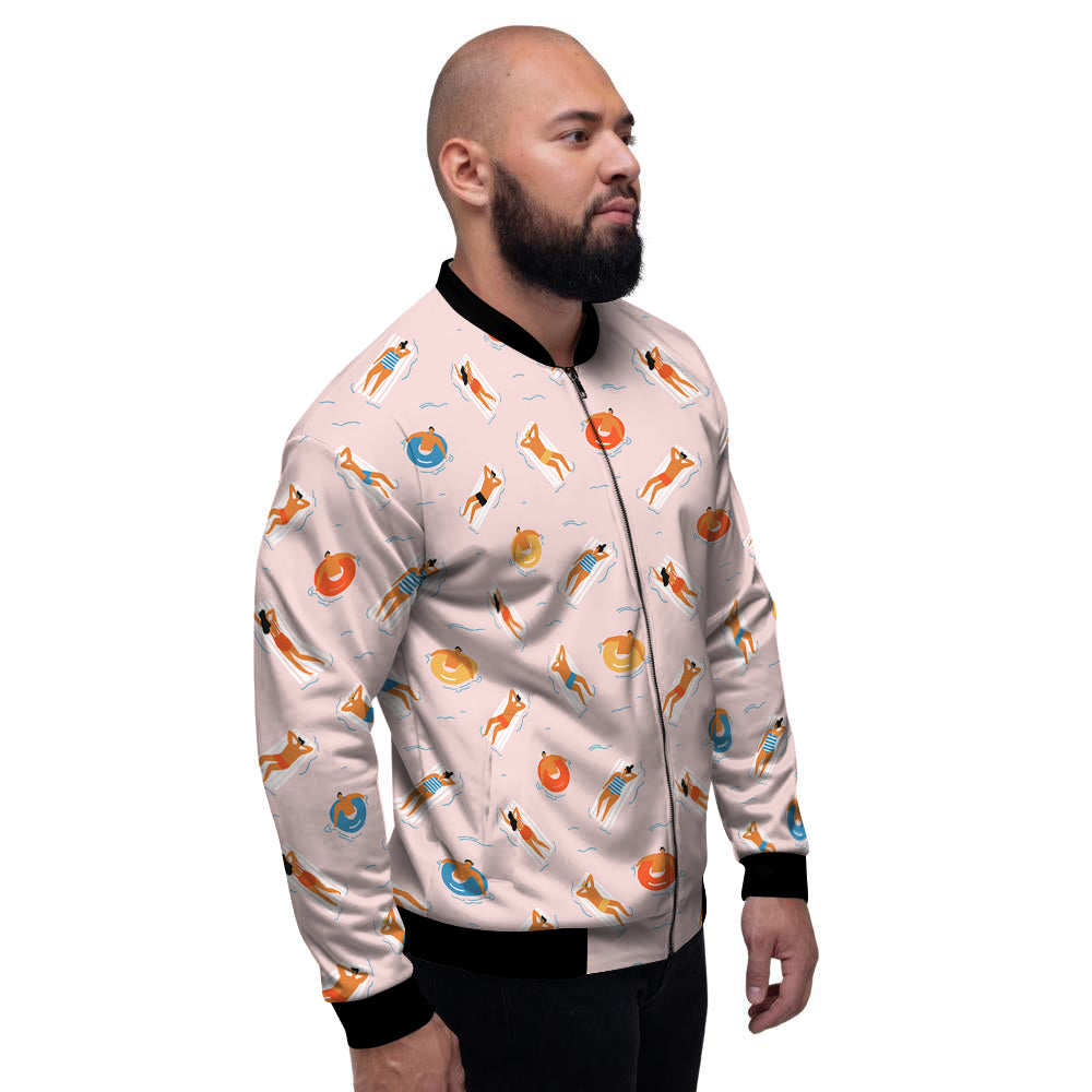 Summer Time Relixing Print Pattern Men's Bomber Jacket-grizzshop