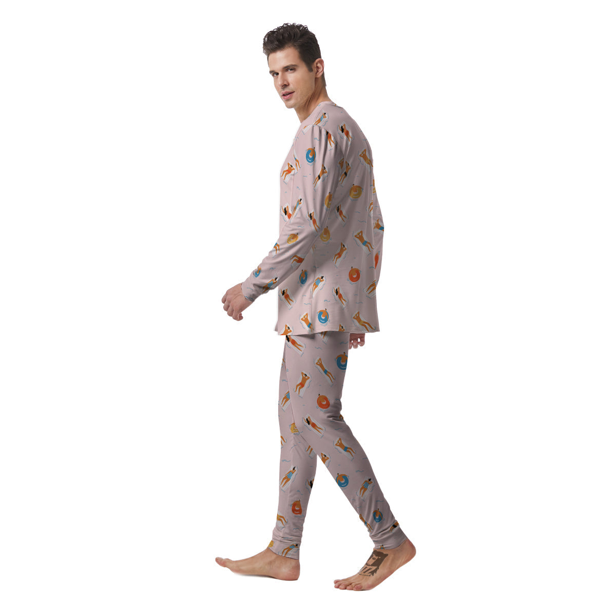 Summer Time Relixing Print Pattern Men's Pajamas-grizzshop