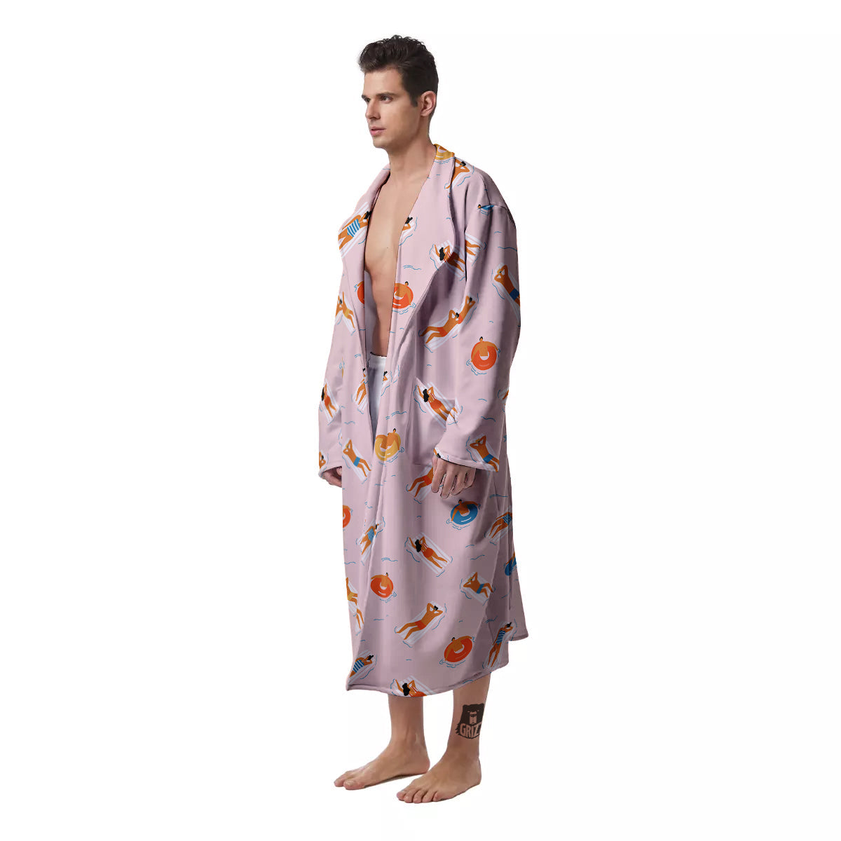 Summer Time Relixing Print Pattern Men's Robe-grizzshop