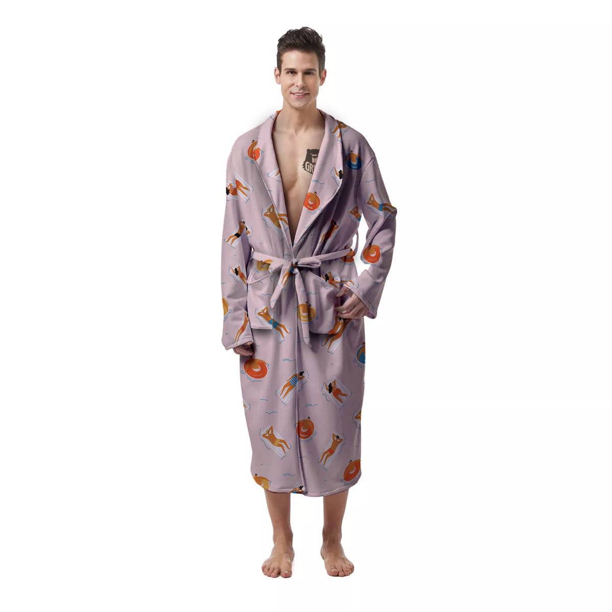 Summer Time Relixing Print Pattern Men's Robe-grizzshop