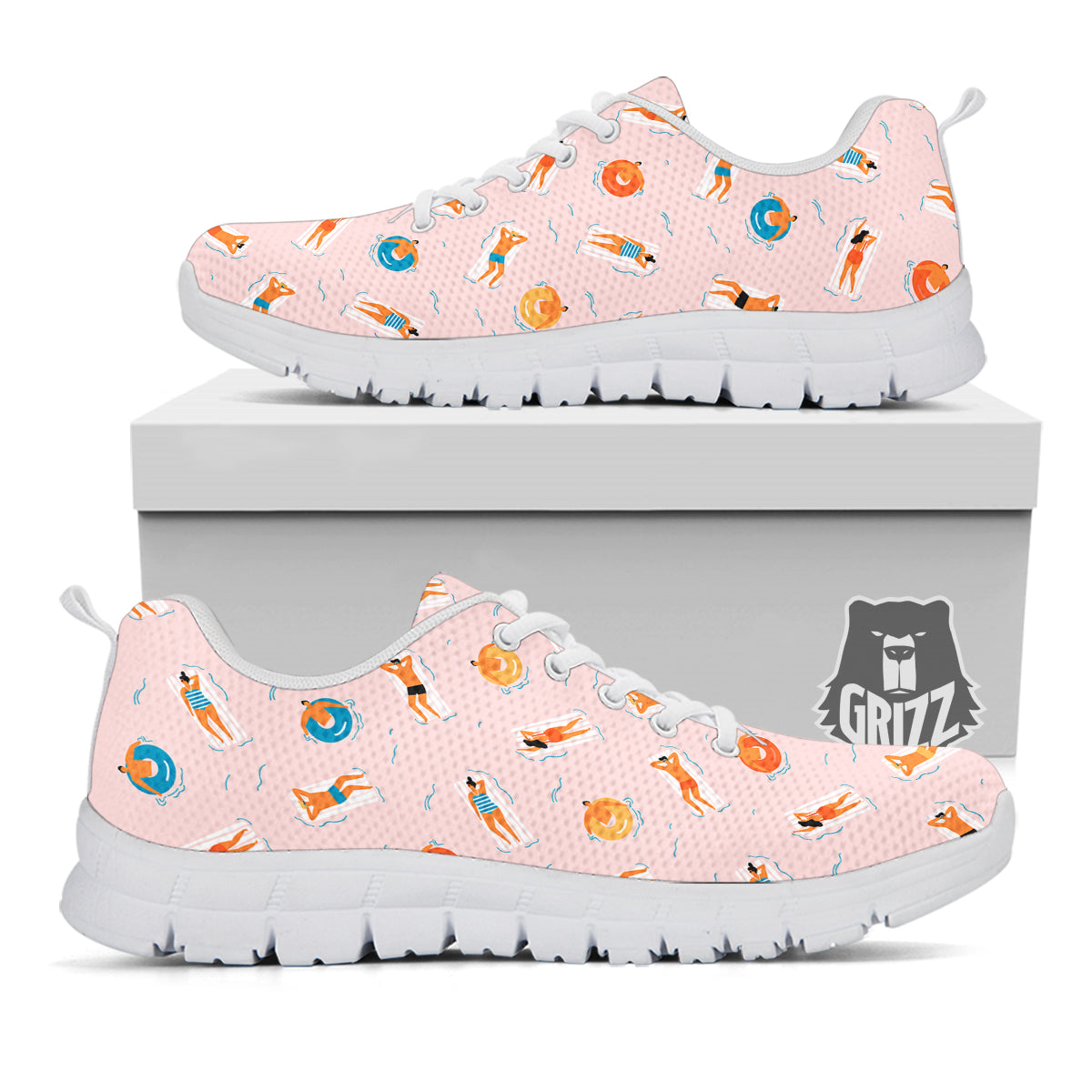 Summer Time Relixing Print Pattern White Sneaker-grizzshop