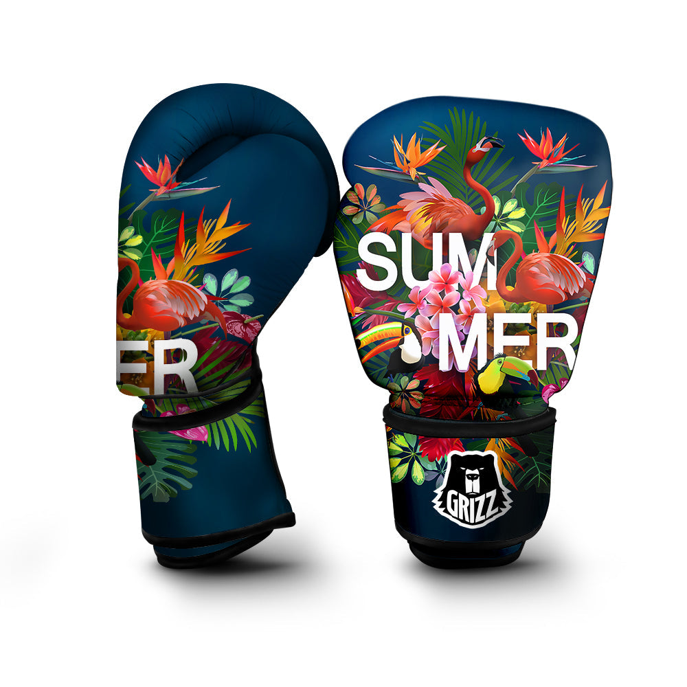 Summer Tropical Birds And Flowers For Travel Print Boxing Gloves-grizzshop