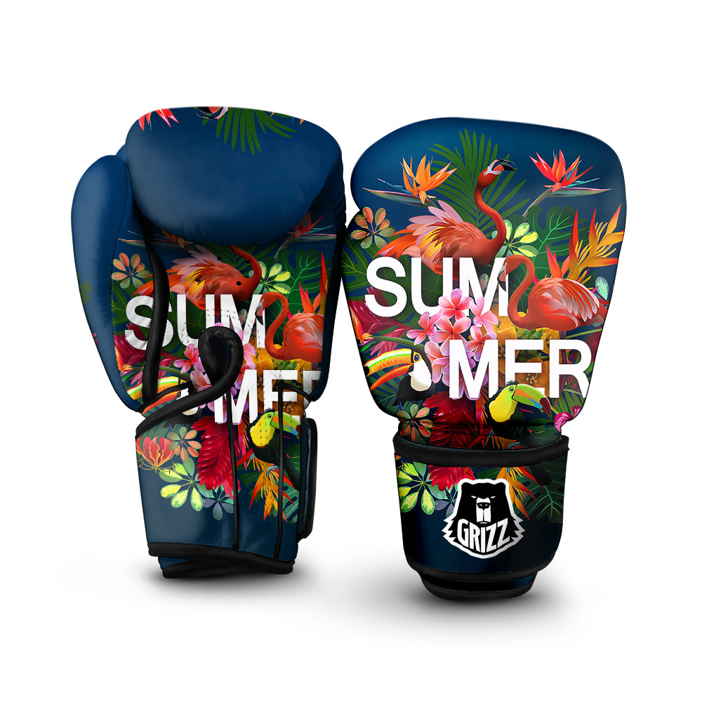 Summer Tropical Birds And Flowers For Travel Print Boxing Gloves-grizzshop