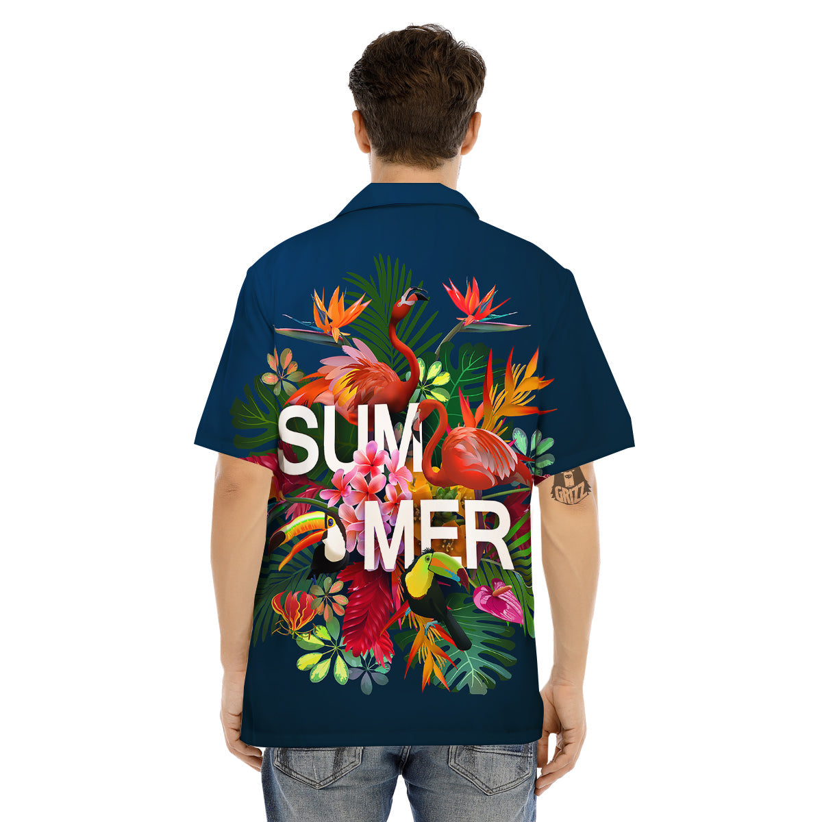 Summer Tropical Birds And Flowers For Travel Print Men's Hawaiian Shirt-grizzshop