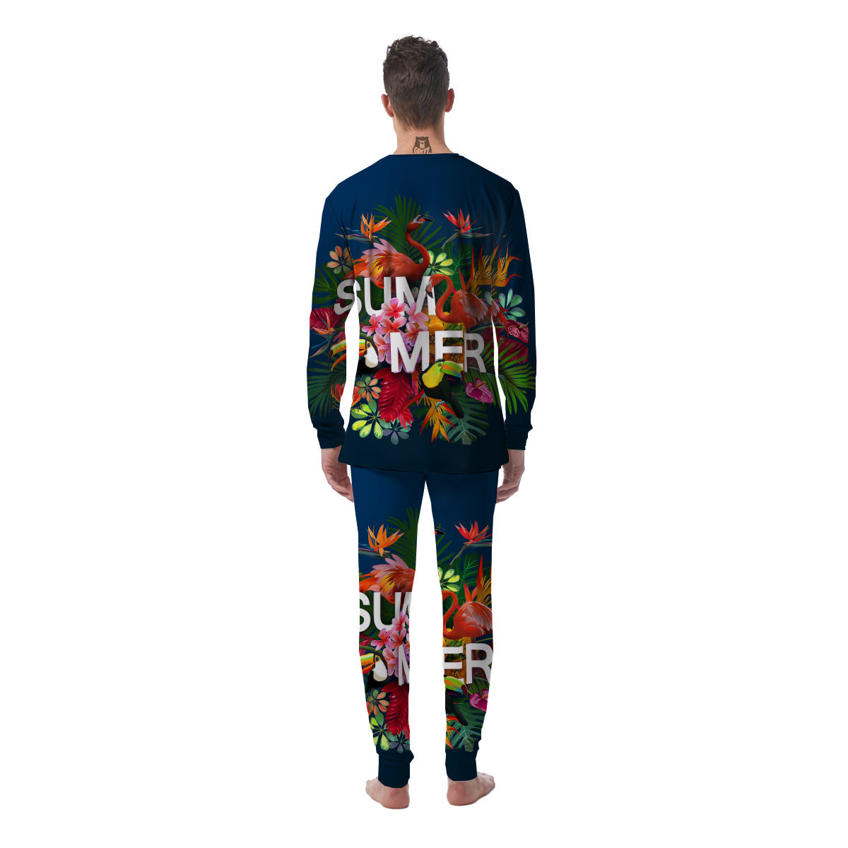 Summer Tropical Birds And Flowers For Travel Print Men's Pajamas-grizzshop