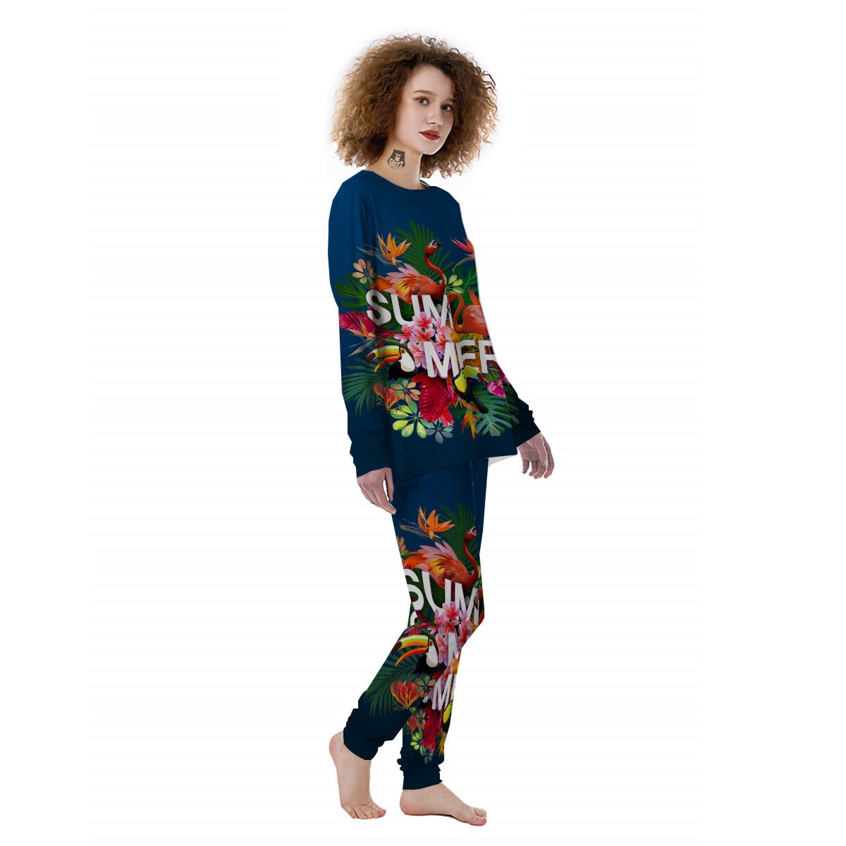 Summer Tropical Birds And Flowers For Travel Print Women's Pajamas-grizzshop