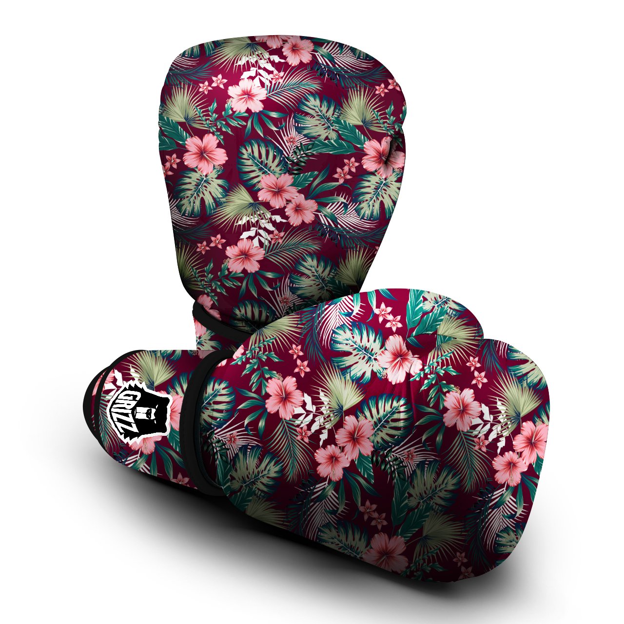Summer Tropical Print Pattern Boxing Gloves-grizzshop