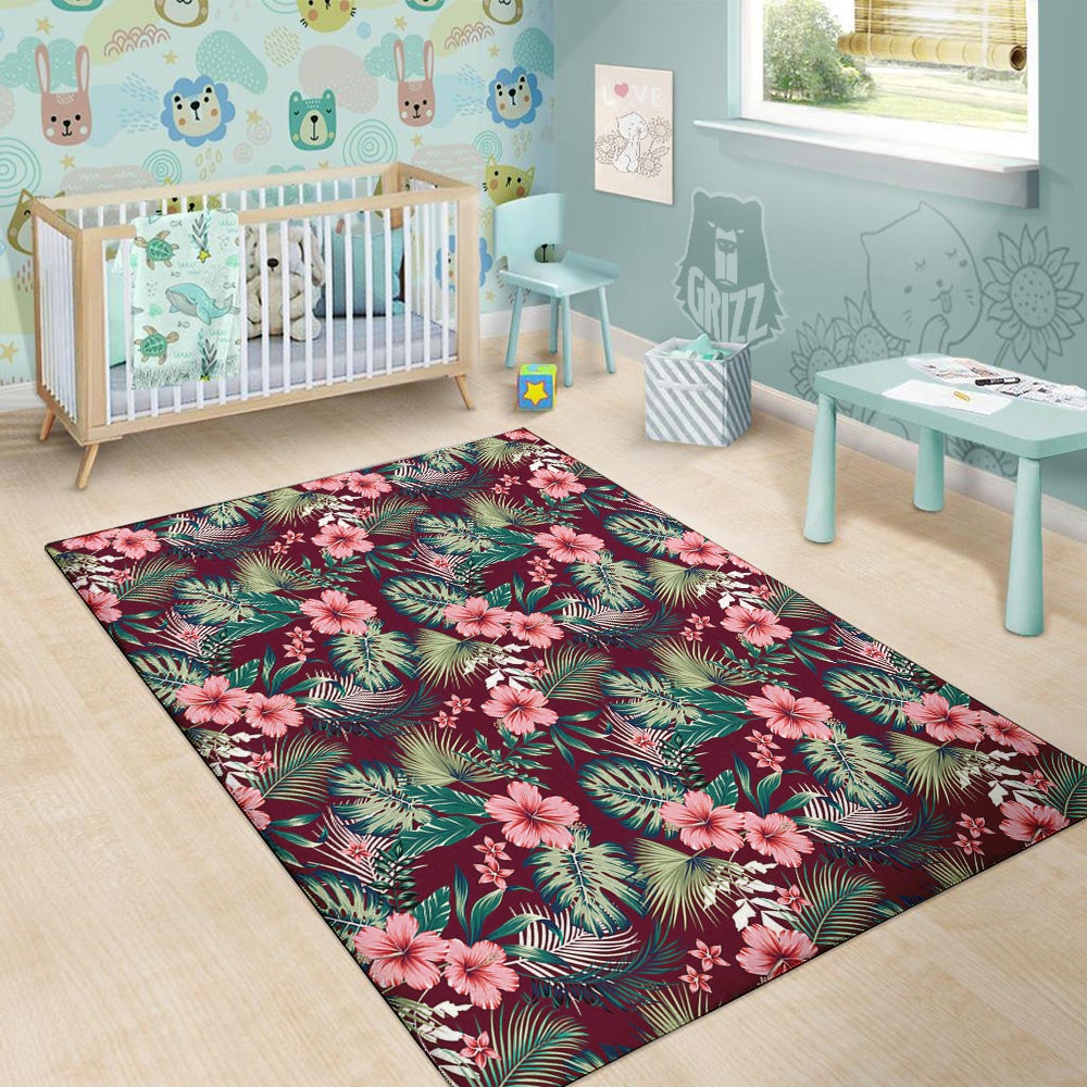 Summer Tropical Print Pattern Floor Mat-grizzshop