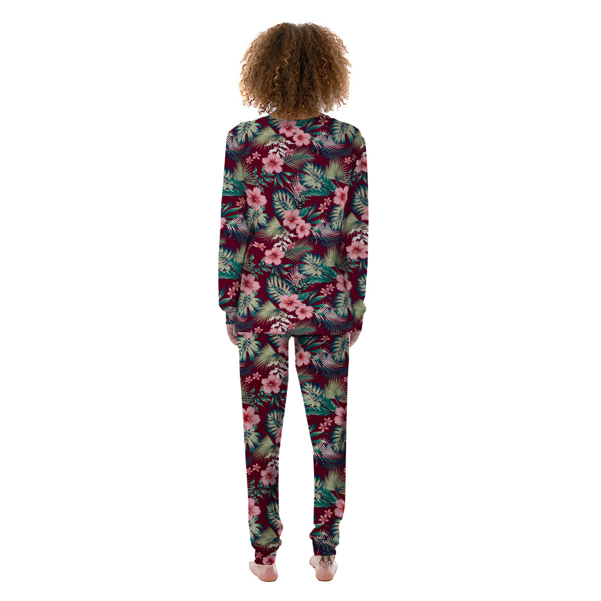 Summer Tropical Print Pattern Women's Pajamas-grizzshop