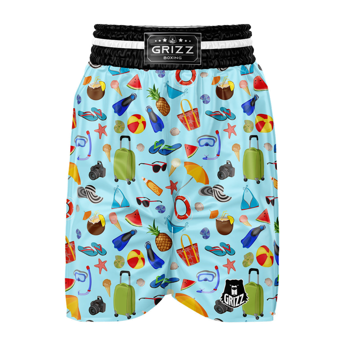 Summer Vacation Travel Print Pattern Boxing Shorts-grizzshop