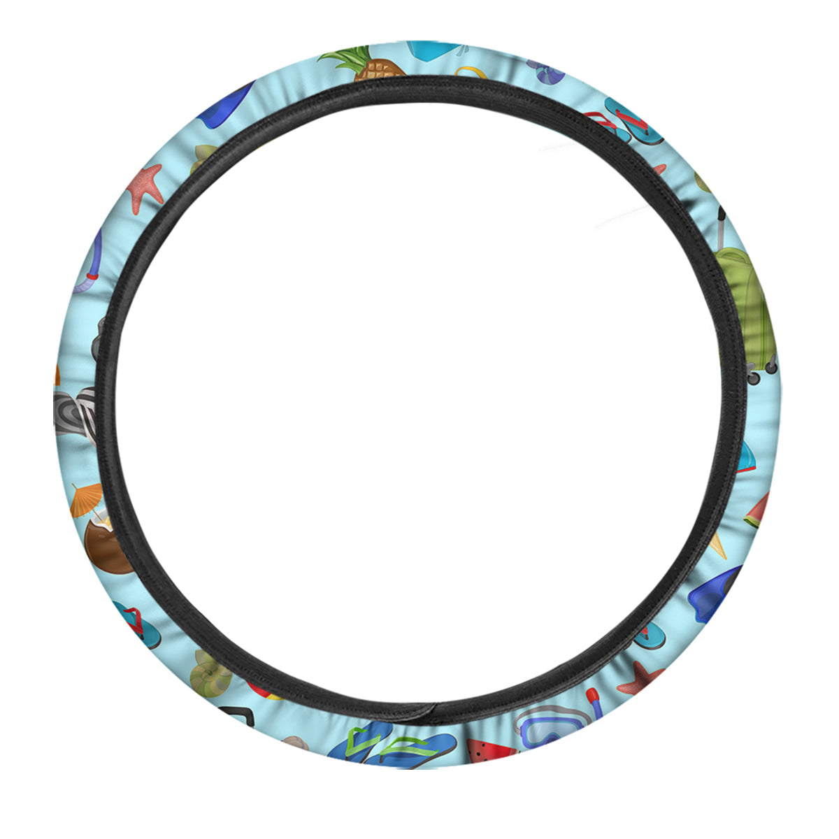 Summer Vacation Travel Print Pattern Car Steering Wheel Cover-grizzshop