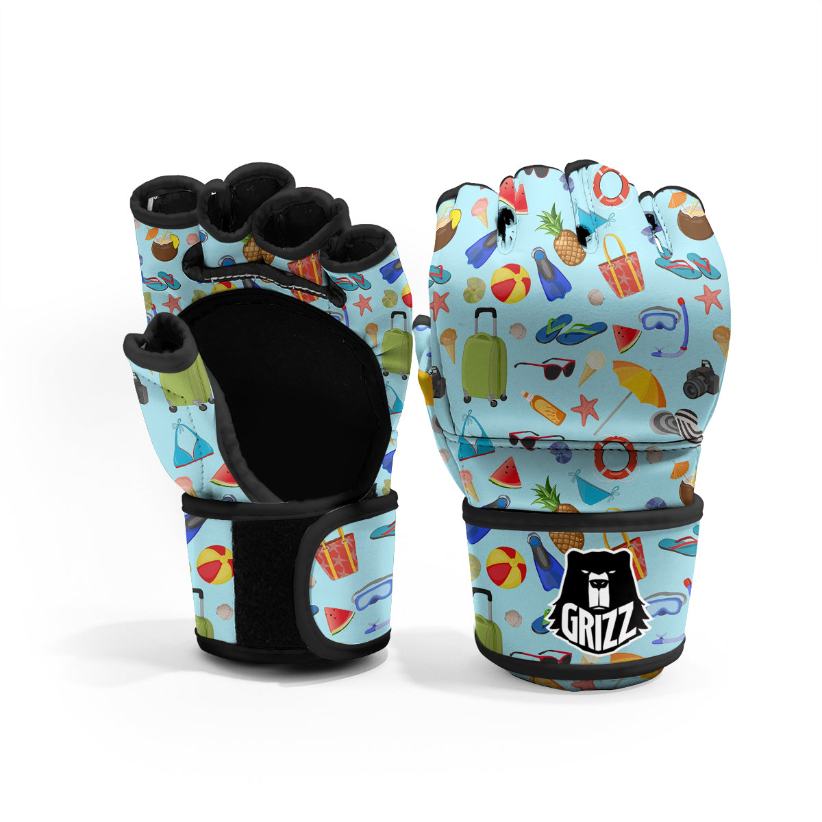 Summer Vacation Travel Print Pattern MMA Gloves-grizzshop