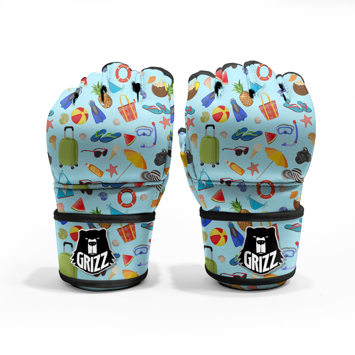 Summer Vacation Travel Print Pattern MMA Gloves-grizzshop