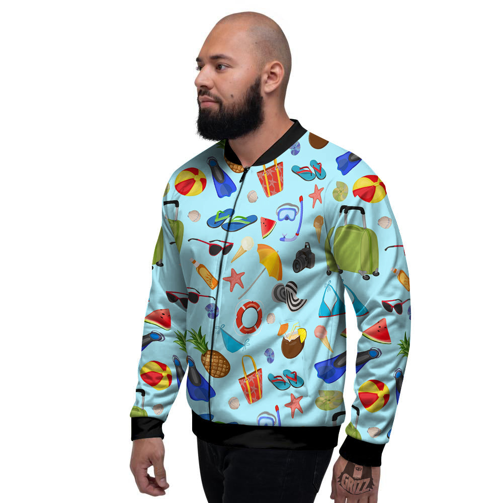 Summer Vacation Travel Print Pattern Men's Bomber Jacket-grizzshop