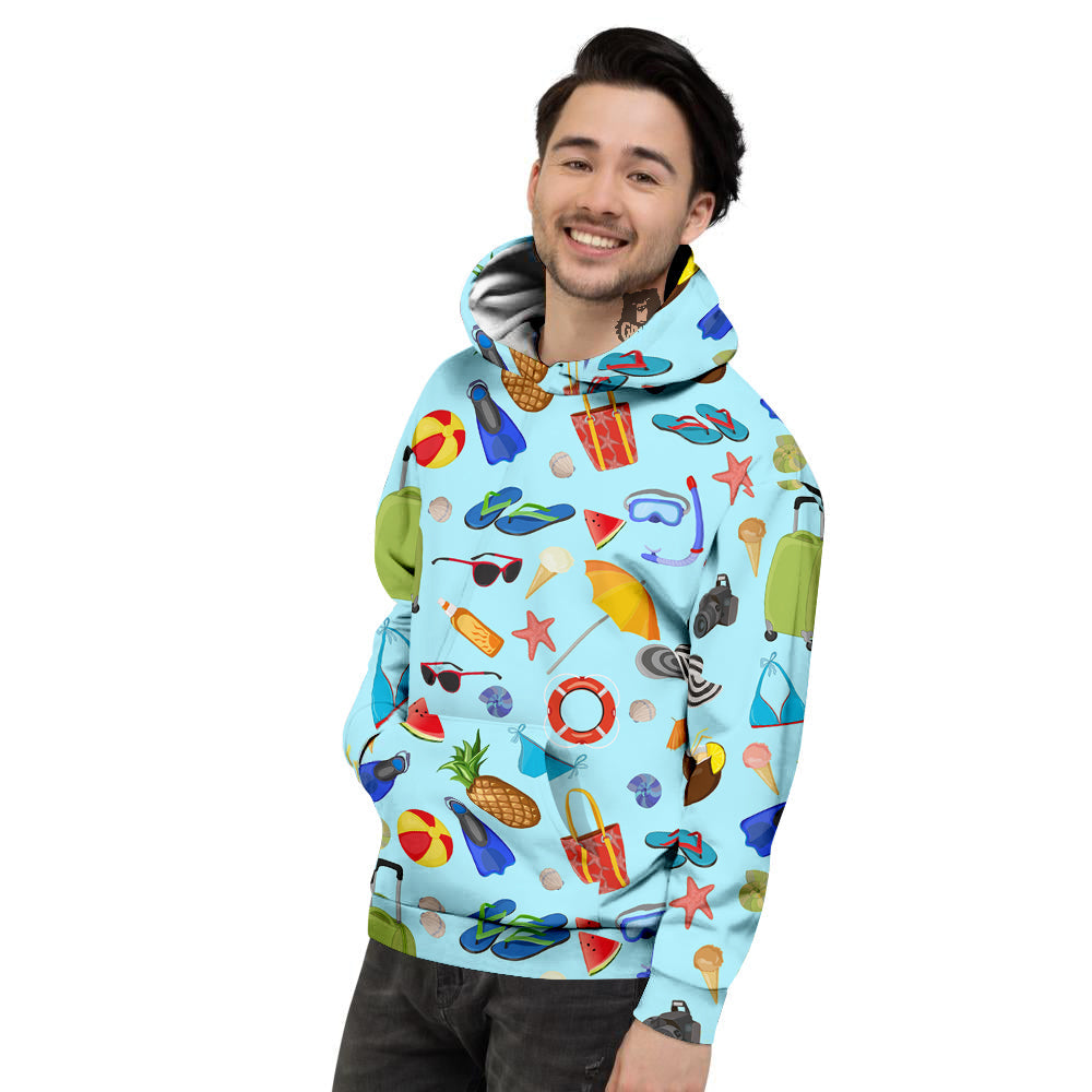 Summer Vacation Travel Print Pattern Men's Hoodie-grizzshop