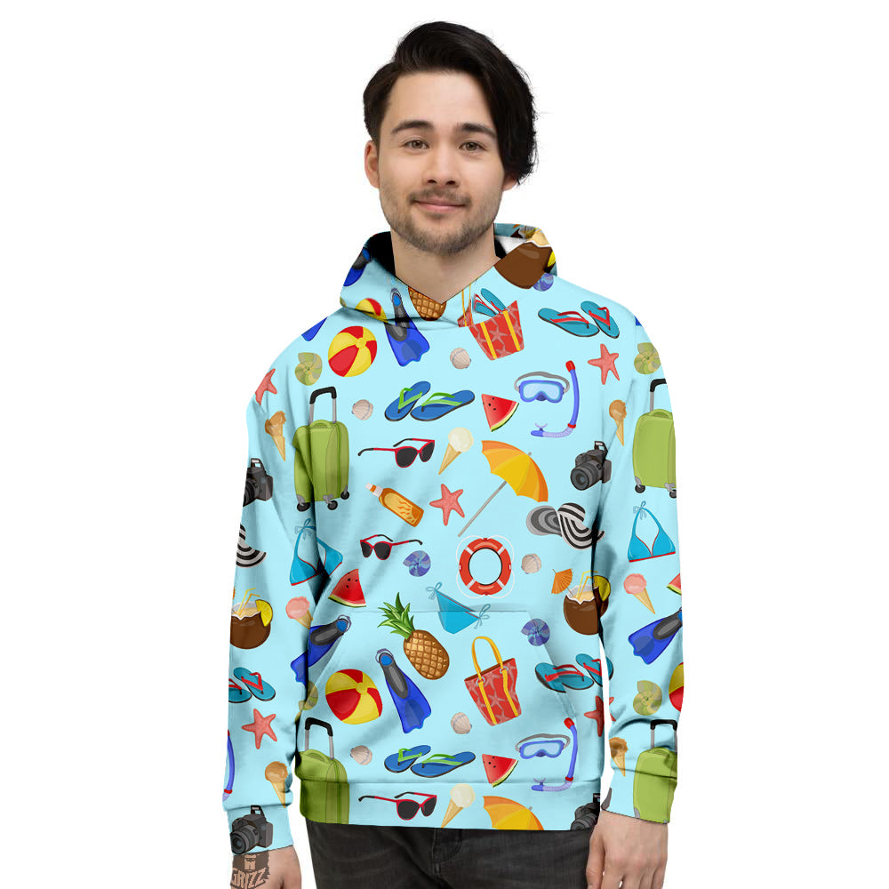 Summer Vacation Travel Print Pattern Men's Hoodie-grizzshop