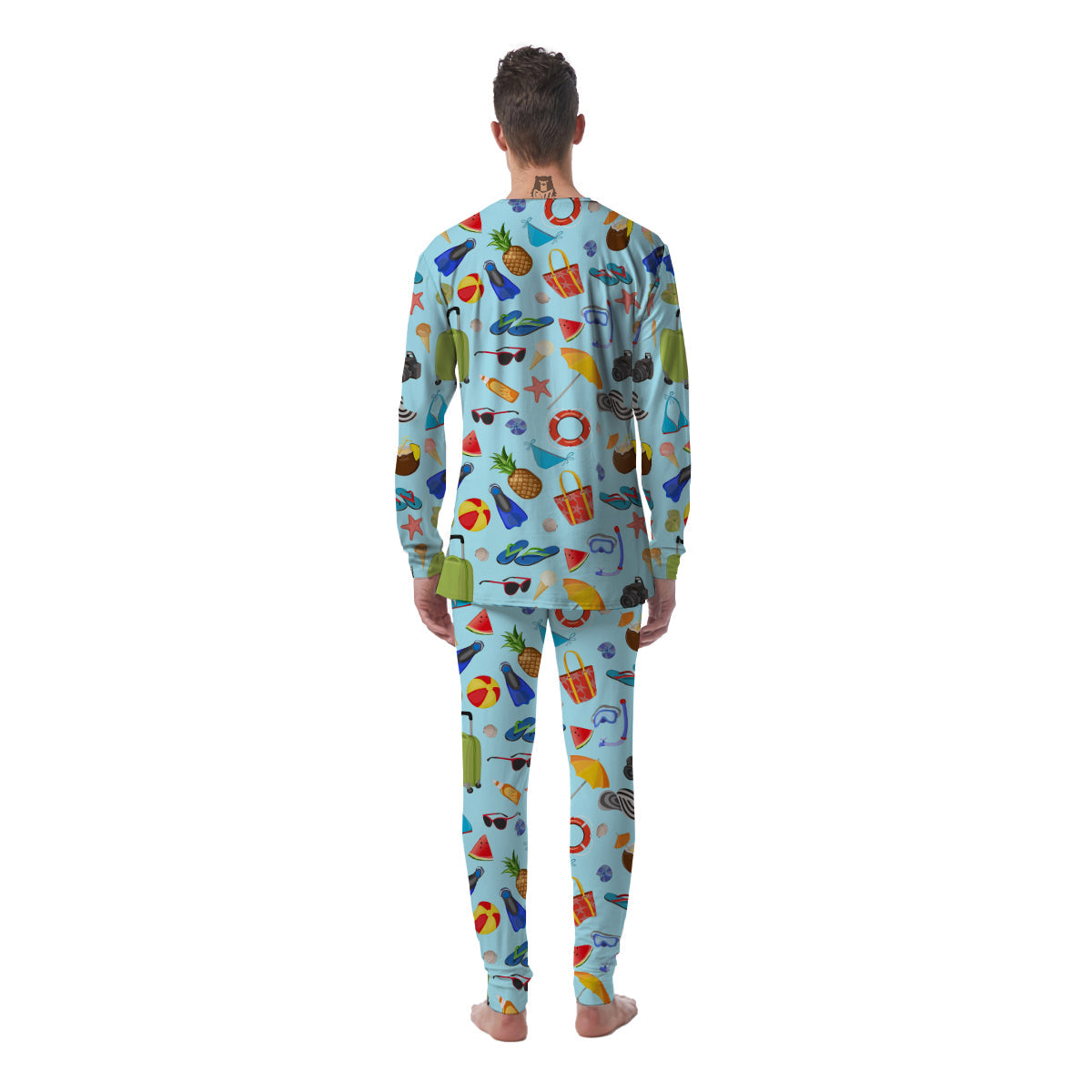 Summer Vacation Travel Print Pattern Men's Pajamas-grizzshop