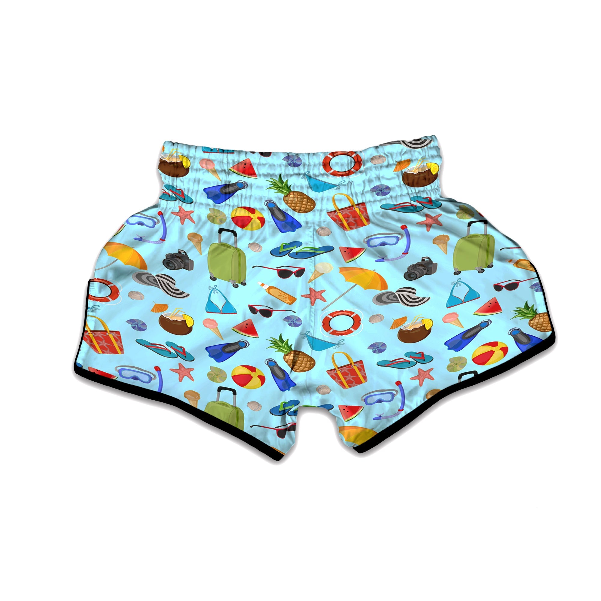 Summer Vacation Travel Print Pattern Muay Thai Boxing Shorts-grizzshop