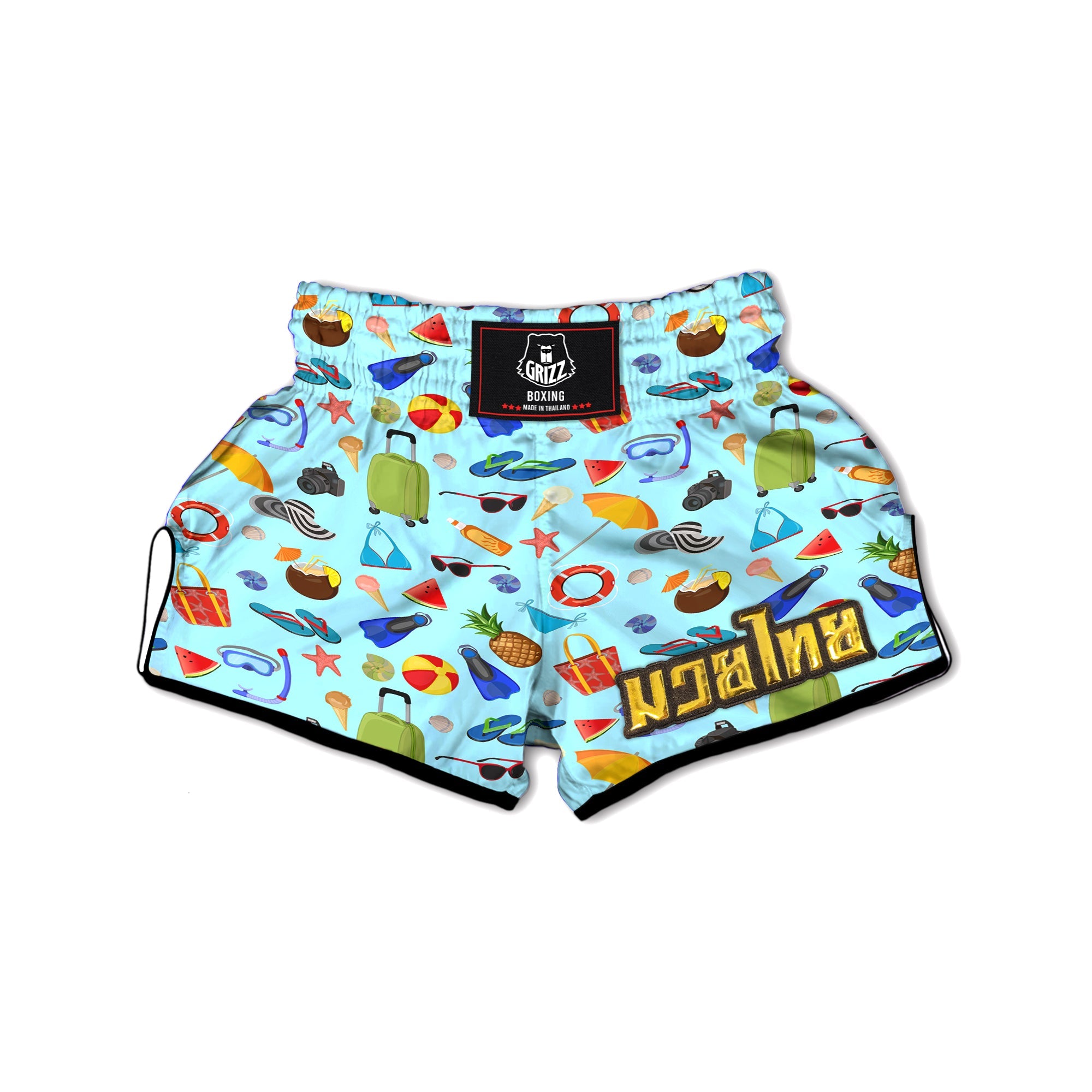 Summer Vacation Travel Print Pattern Muay Thai Boxing Shorts-grizzshop