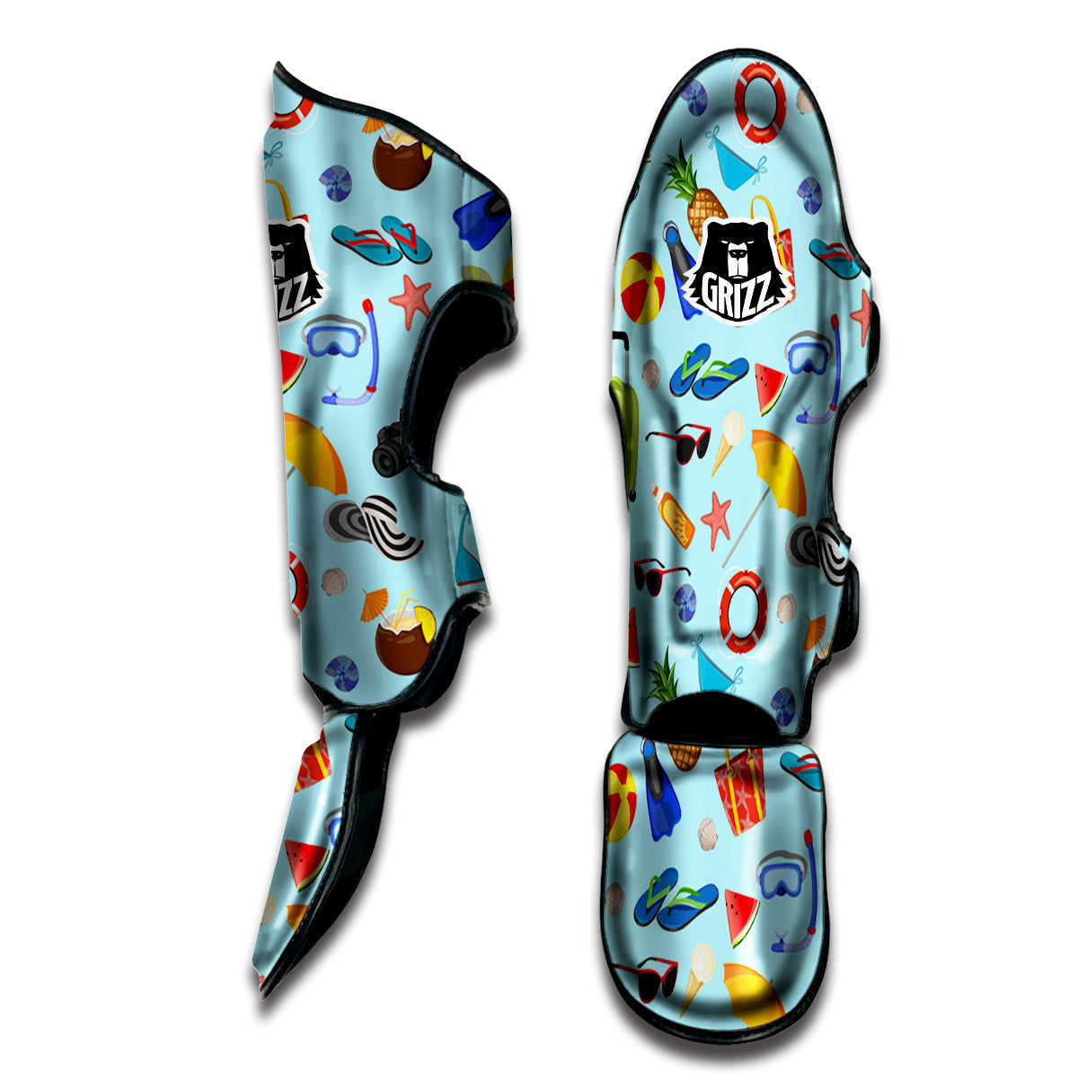 Summer Vacation Travel Print Pattern Muay Thai Shin Guards-grizzshop