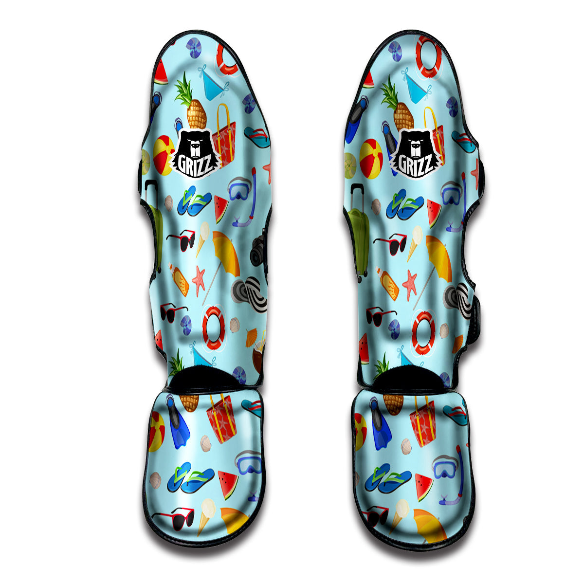 Summer Vacation Travel Print Pattern Muay Thai Shin Guards-grizzshop