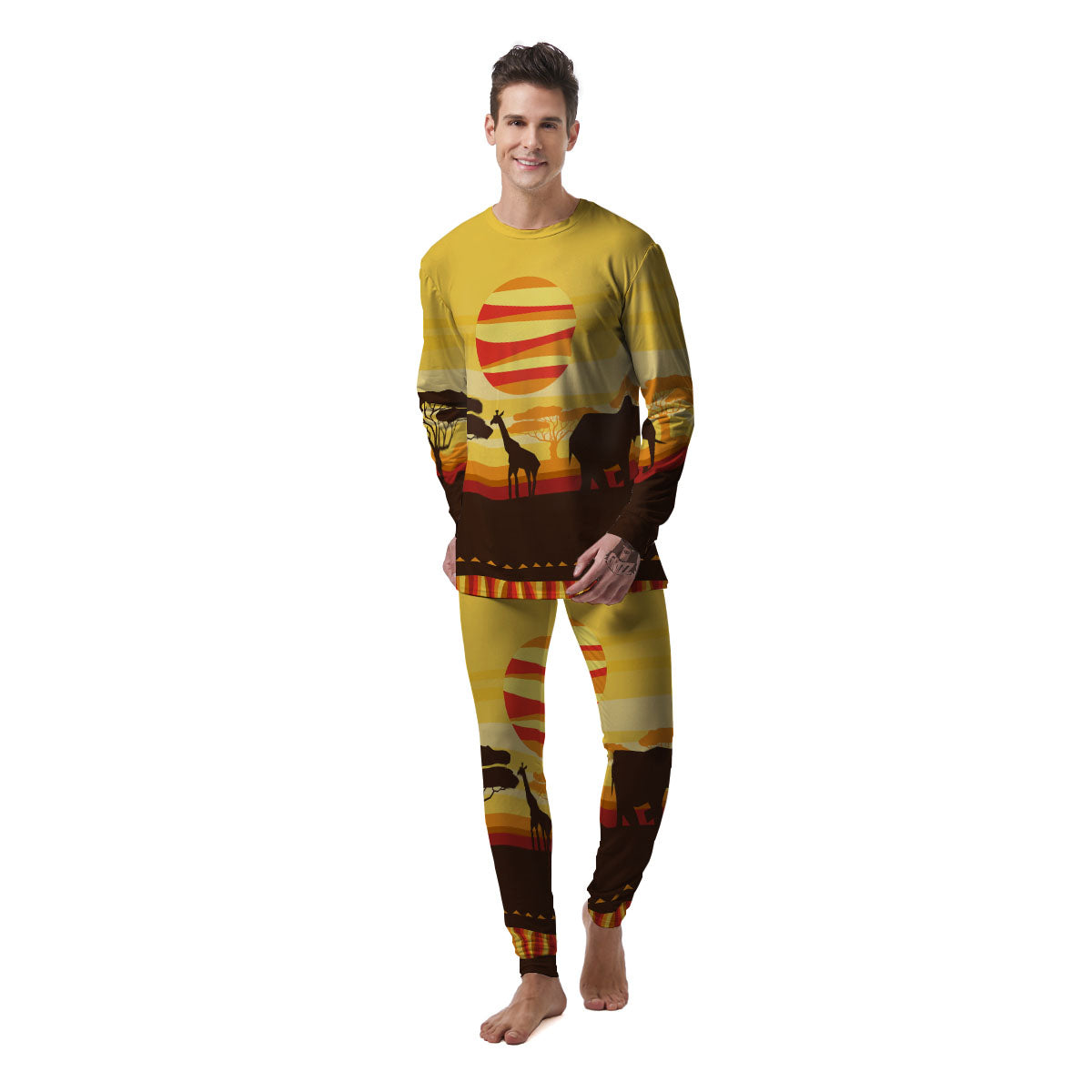 Sun African Print Men's Pajamas-grizzshop