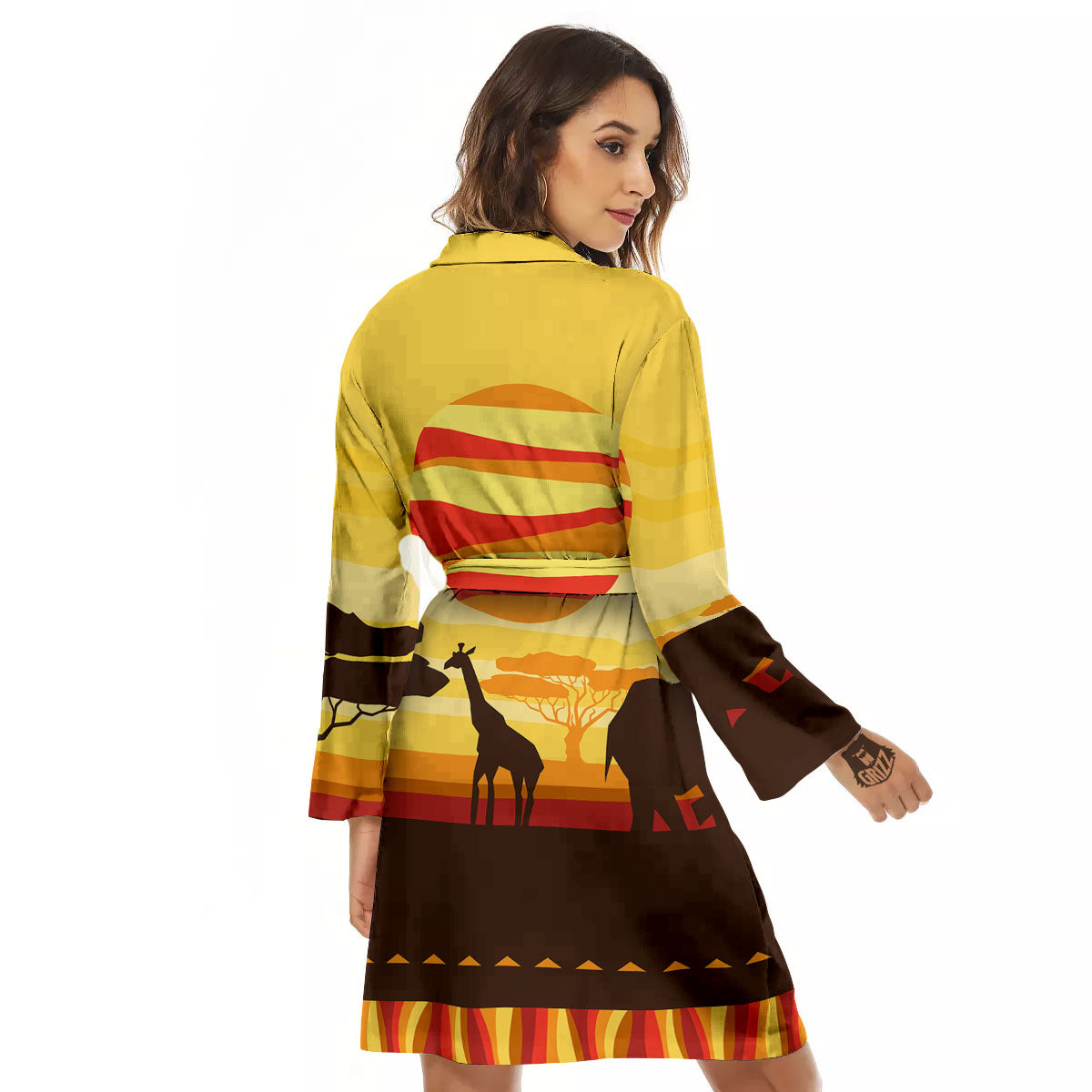 Sun African Print Women's Robe-grizzshop