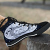 Sun And Moon Bohemian Celestial Print Black High Top Shoes-grizzshop