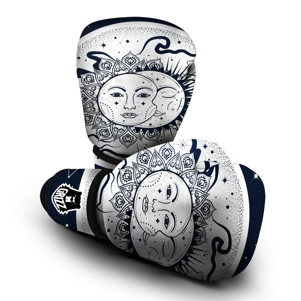 Sun And Moon Bohemian Celestial Print Boxing Gloves-grizzshop