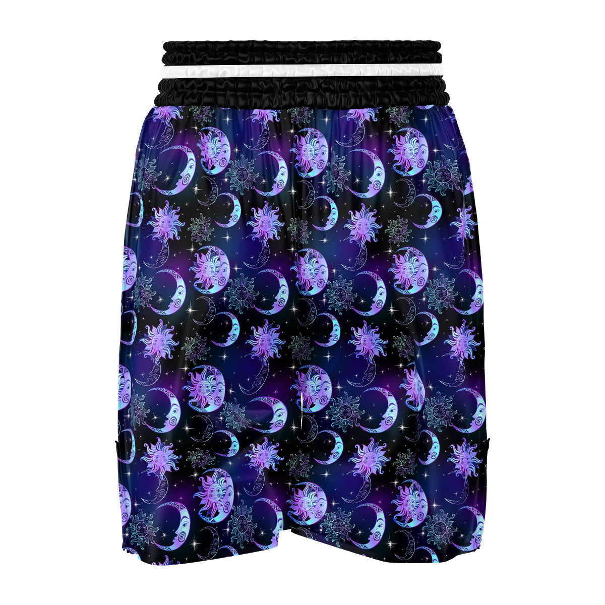 Sun And Moon Galaxy Celestial Print Boxing Shorts-grizzshop