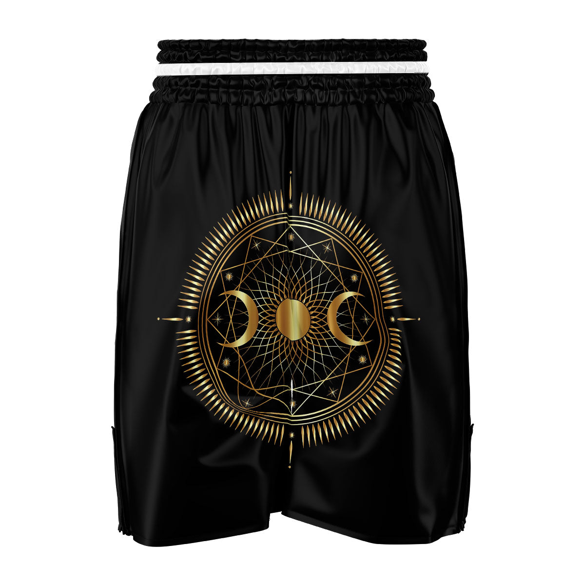 Sun And Moon Geometric Celestial Print Boxing Shorts-grizzshop