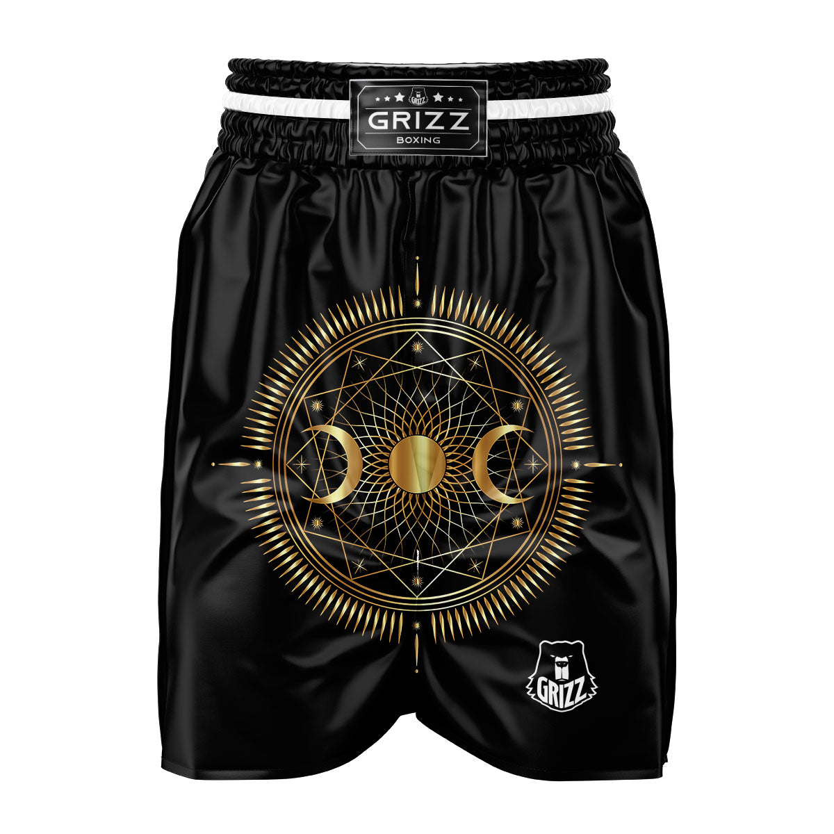 Sun And Moon Geometric Celestial Print Boxing Shorts-grizzshop