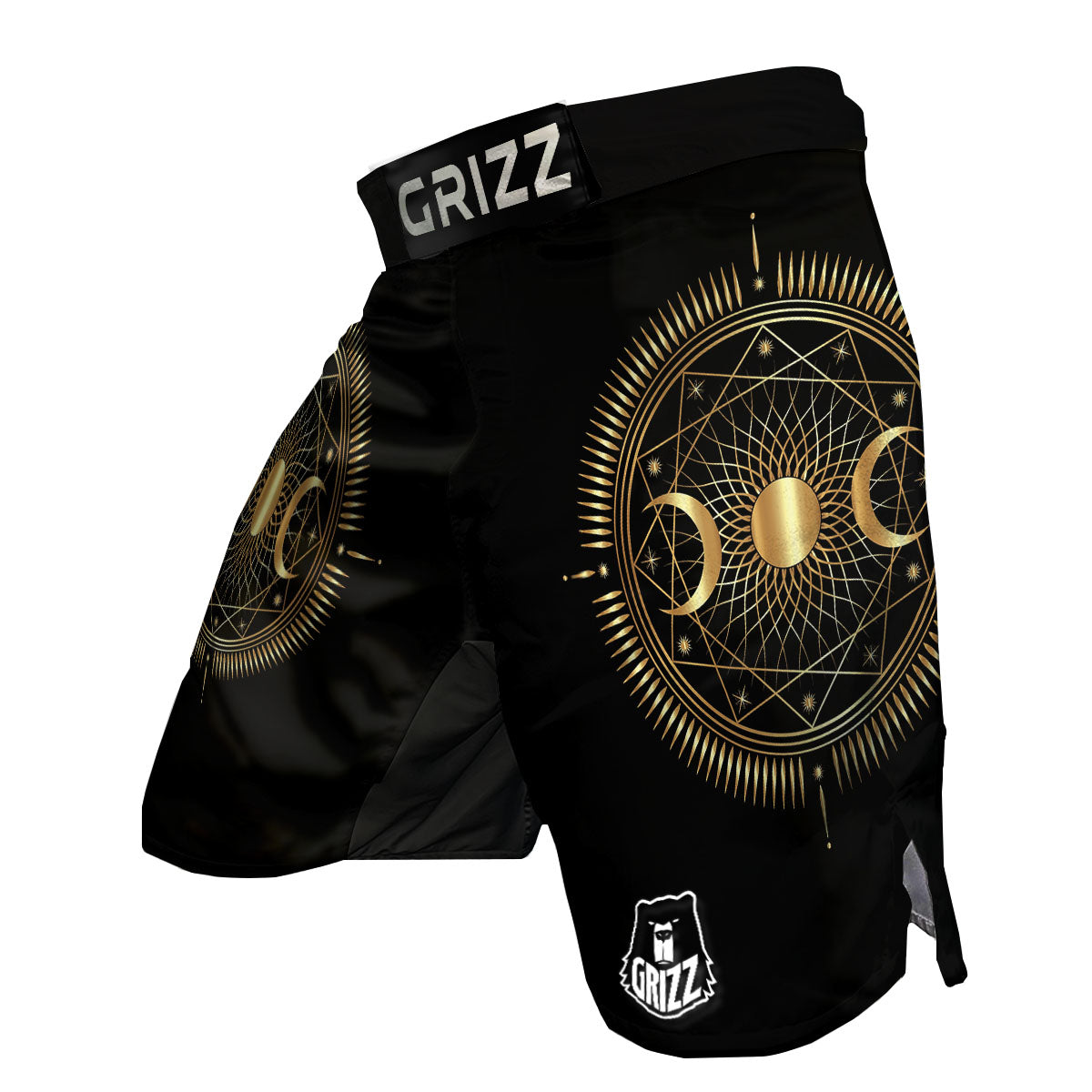 Sun And Moon Geometric Celestial Print MMA Shorts-grizzshop