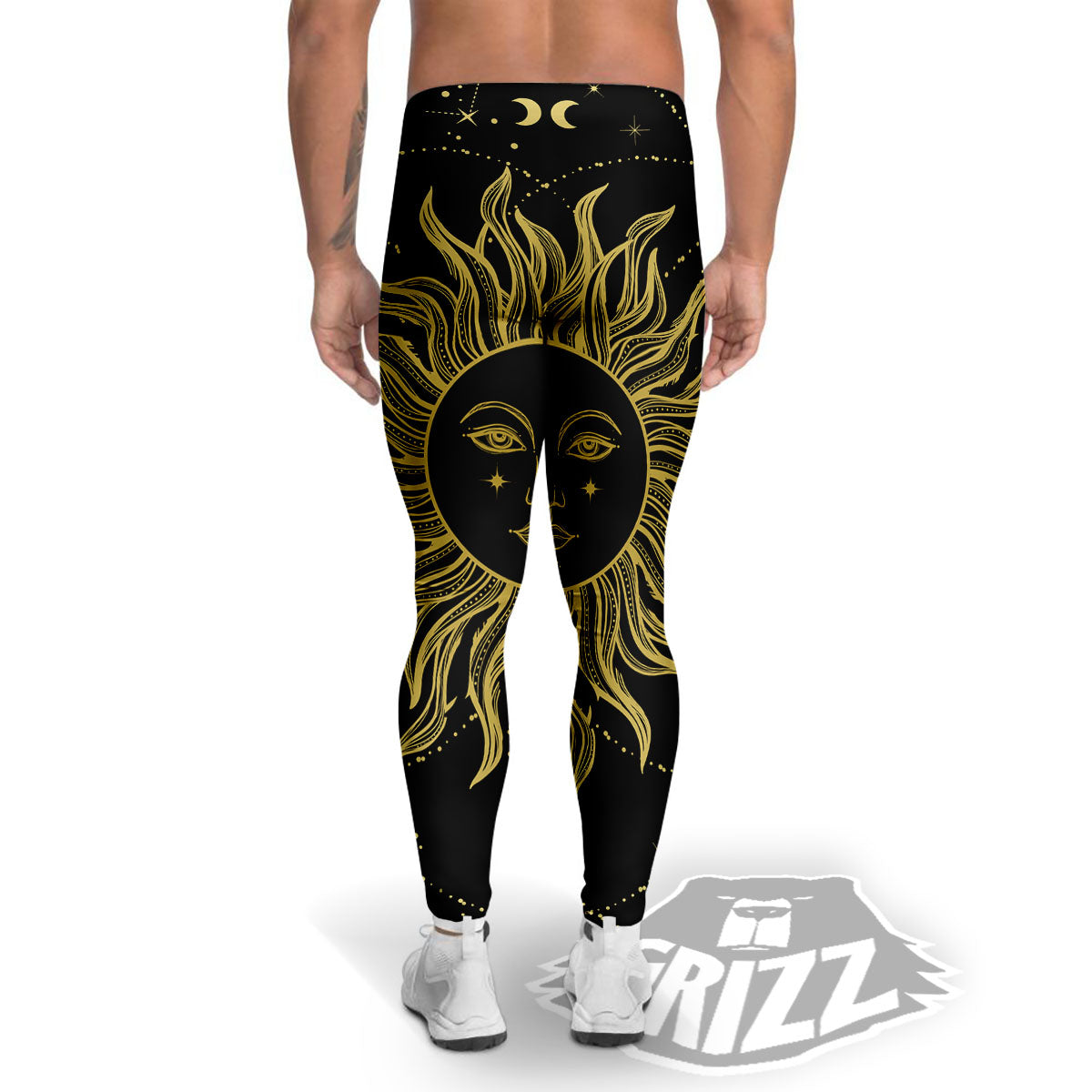 Sun Celestial Vintage Print Men's Leggings-grizzshop