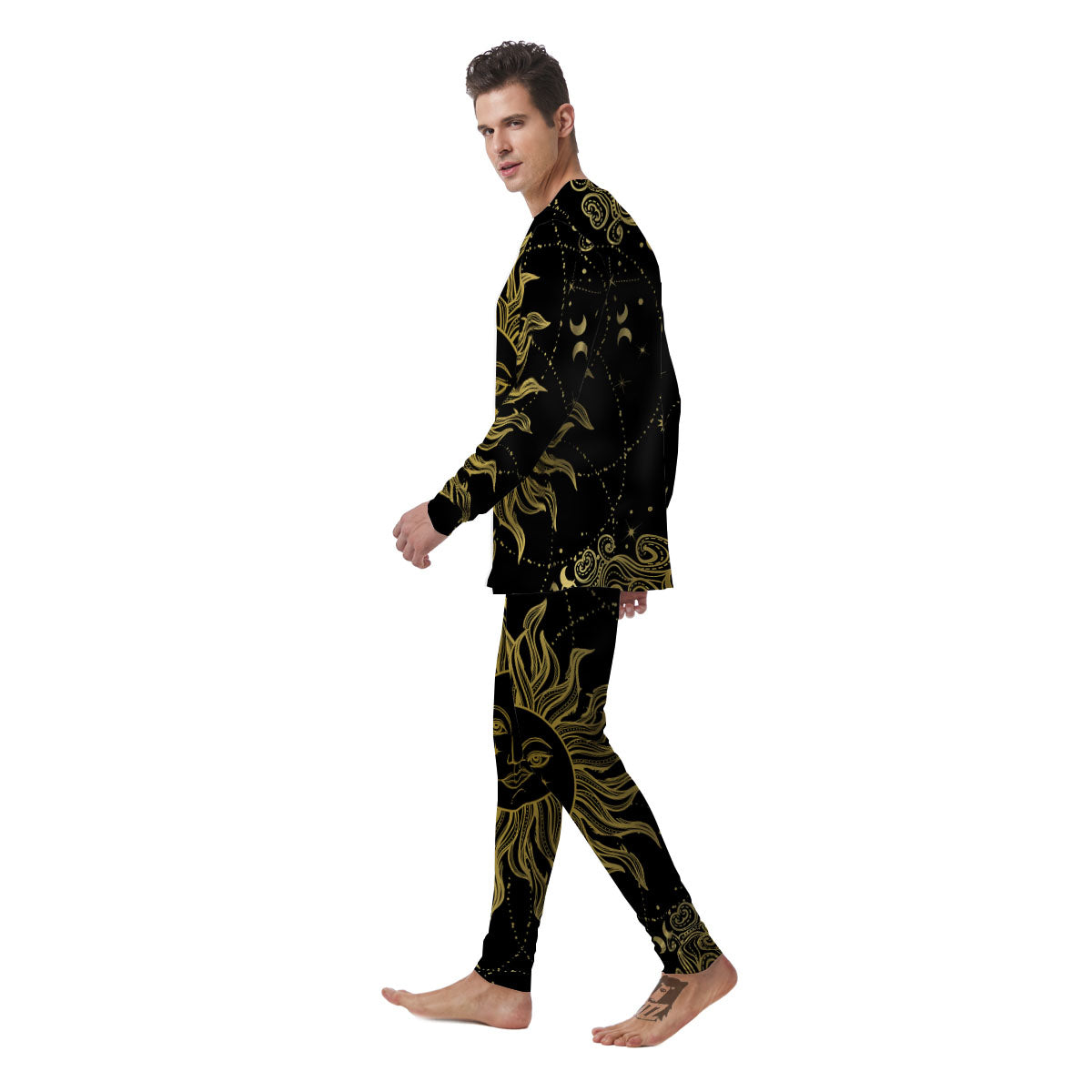 Sun Celestial Vintage Print Men's Pajamas-grizzshop
