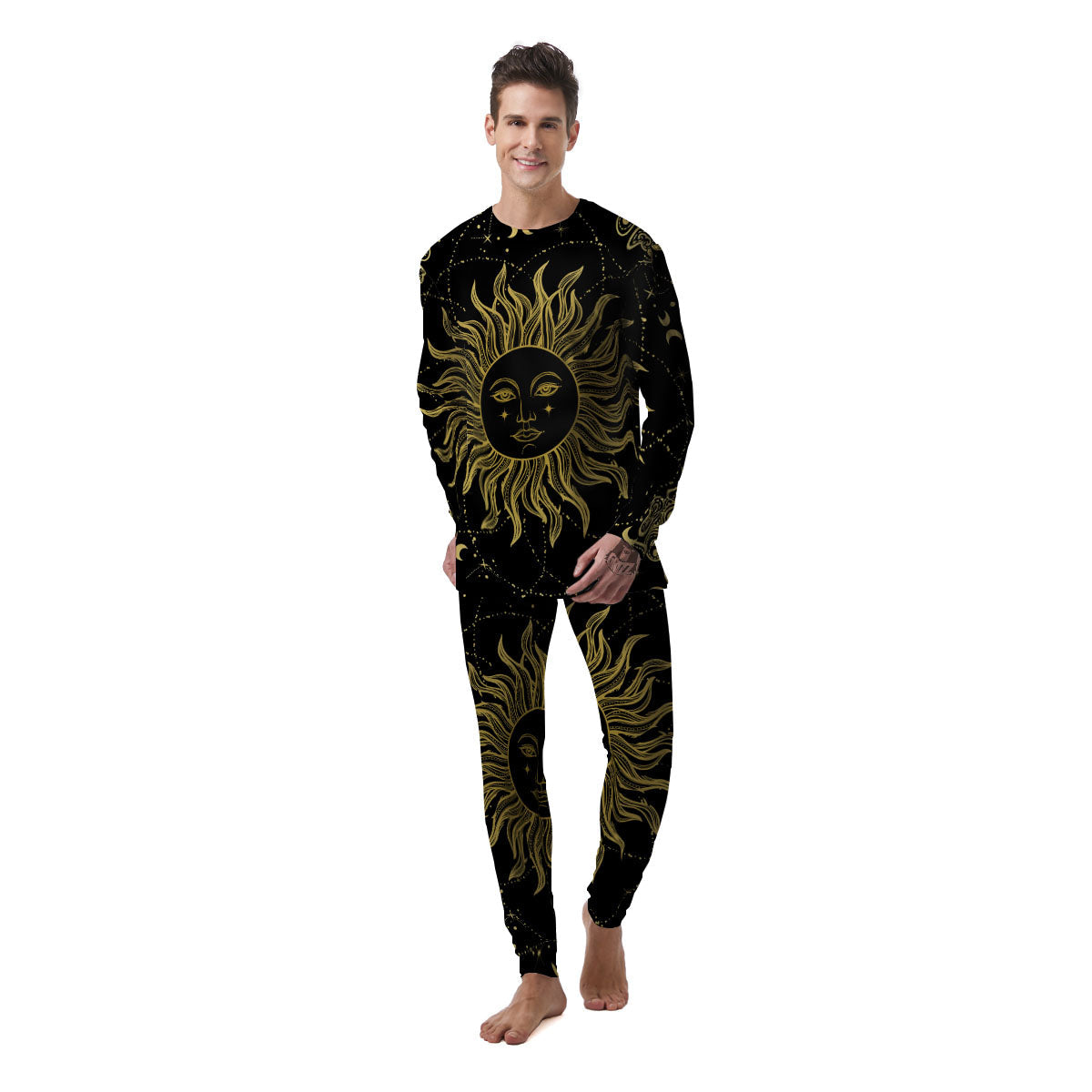 Sun Celestial Vintage Print Men's Pajamas-grizzshop