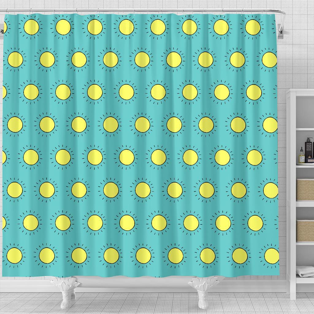 Sun Cute Pattern Print Bathroom Shower Curtain-grizzshop