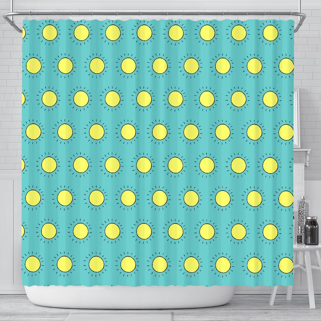 Sun Cute Pattern Print Bathroom Shower Curtain-grizzshop