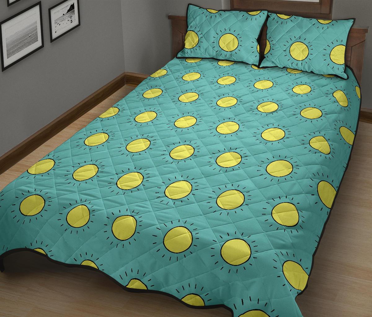 Sun Cute Pattern Print Bed Set Quilt-grizzshop