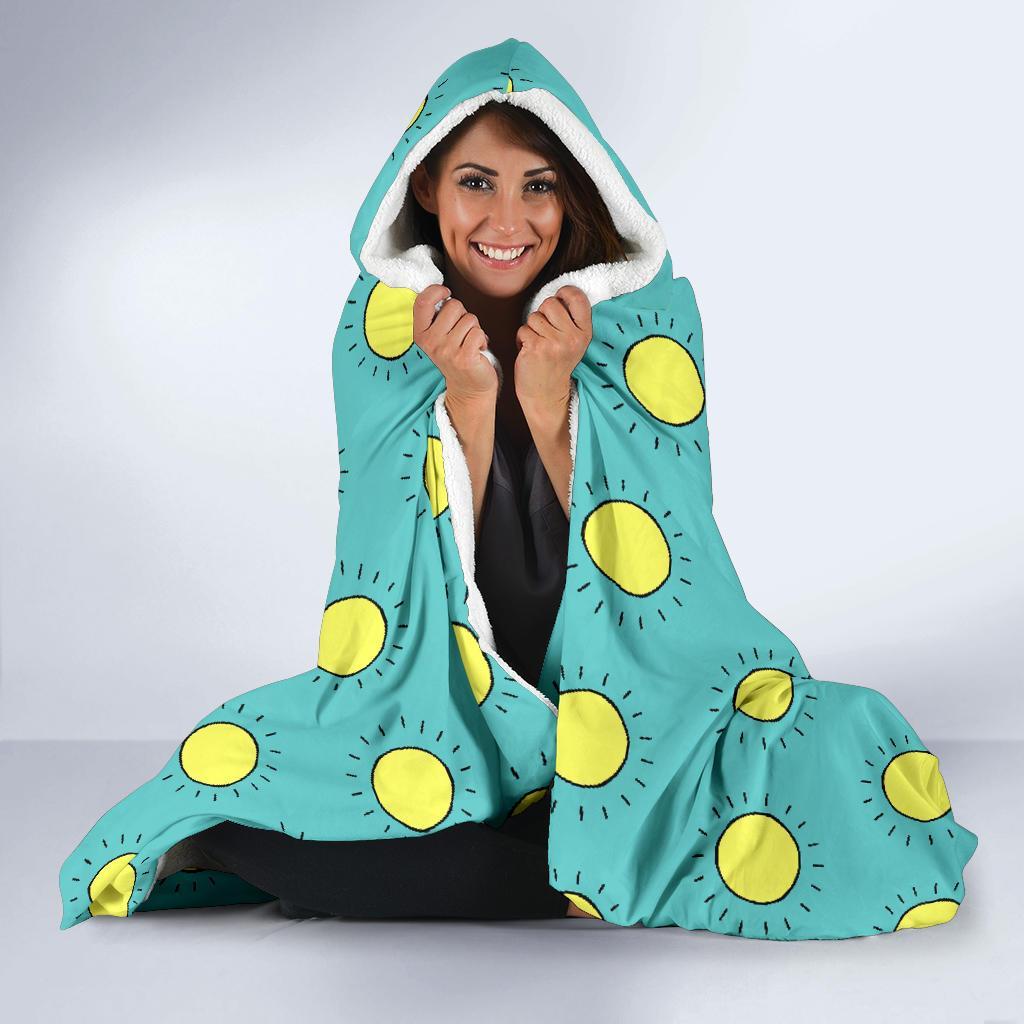 Sun Cute Pattern Print Hooded Blanket-grizzshop